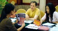 Meeting with a student in Fuzhou, October, 2008