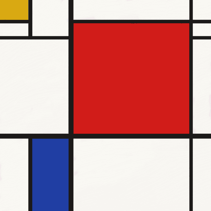 ‘Fake’ Mondrian in his most recognizable style.